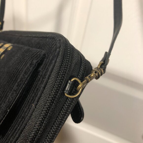 Longaberger wallet / shoulder bag, material is black corduroy and faux leather - Picture 11 of 11